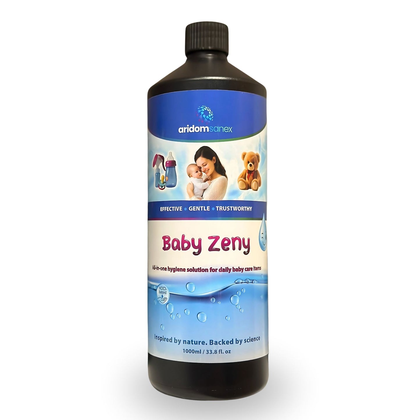 Baby Sanitising Spray – HOCl Hypochlorous Acid, No Rinse, Alcohol & Fragrance-Free Mist for Bottles, Dummies, Toys, Changing Mats, Nursery Surfaces, Air – 330 ml Refillable – Baby Zeny