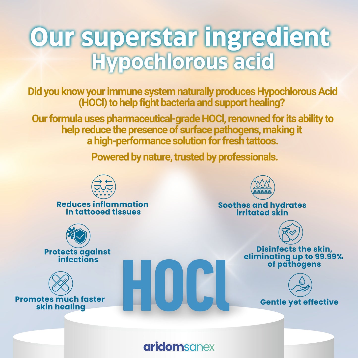 Tattoo Cleanser & Skin Disinfectant Refill Spray 500 ml (PK 12) – Alcohol-Free, HOCl-Powered, pH-Neutral, Fragrance-Free Formula TattooGard