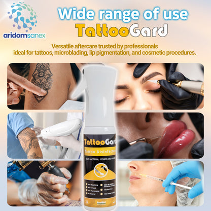 Tattoo Cleanser & Skin Disinfectant Refill Spray 500 ml (PK 12) – Alcohol-Free, HOCl-Powered, pH-Neutral, Fragrance-Free Formula TattooGard