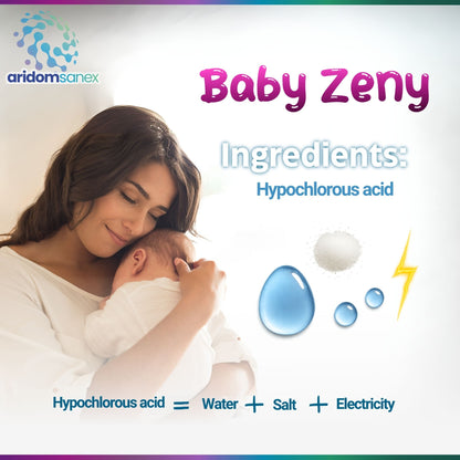 Baby Zeny Sanitising Spray – Pack of 3 × 330 ml, HOCl Hypochlorous Acid No-Rinse Mist for Bottles, Toys, Changing Mats & Nursery Surfaces