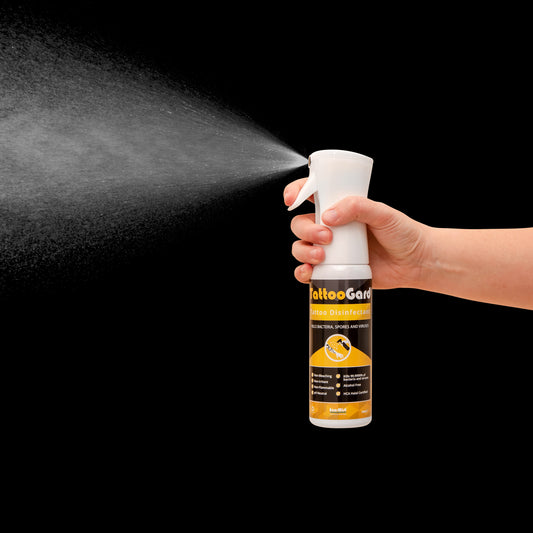 Tattoo Aftercare Spray – Alcohol-Free Cleanser & Skin Disinfectant | pH Neutral, Fragrance-Free HOCl Formula for Fast Healing (330ml Mist) TattooGard